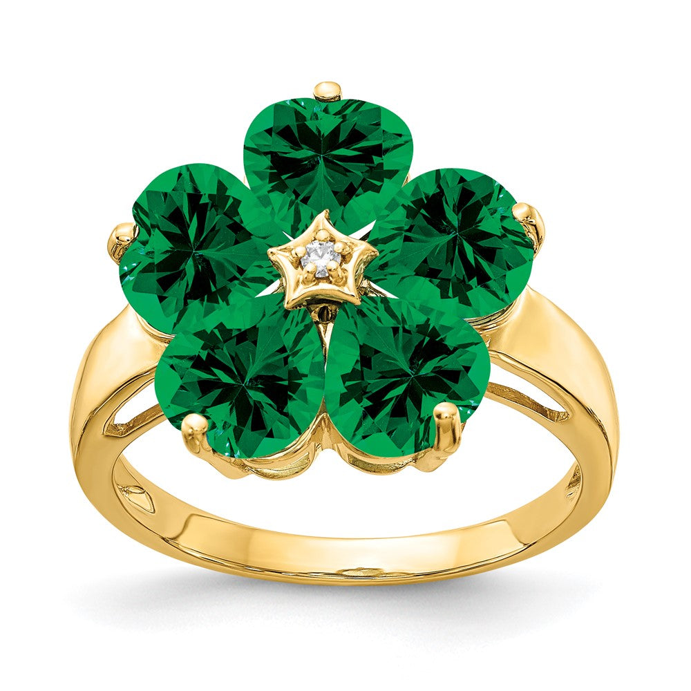 14K Gelbgold 6mm Herz Fassung St. Helens A Echt Diamant Ring