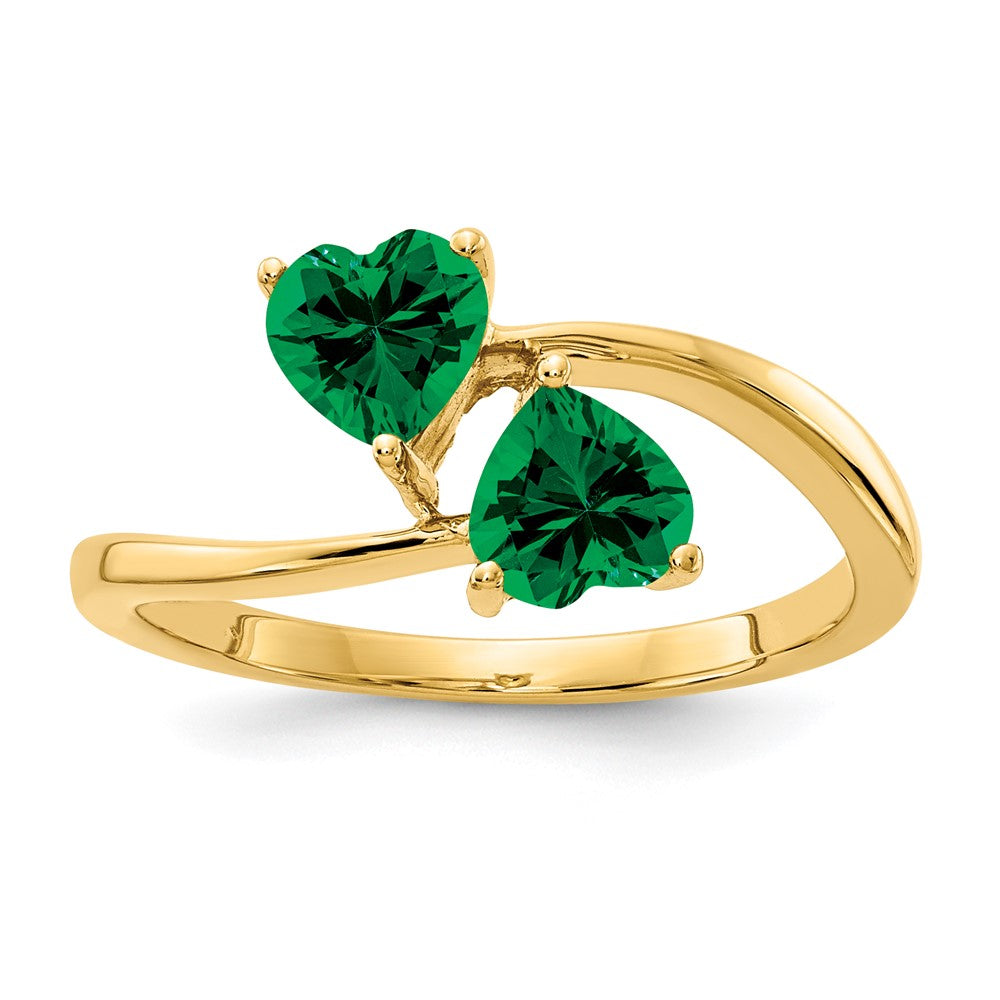 14K Gelbgold-Ring mit 5 mm Mount-St.-Helens-Stein im Herzschliff