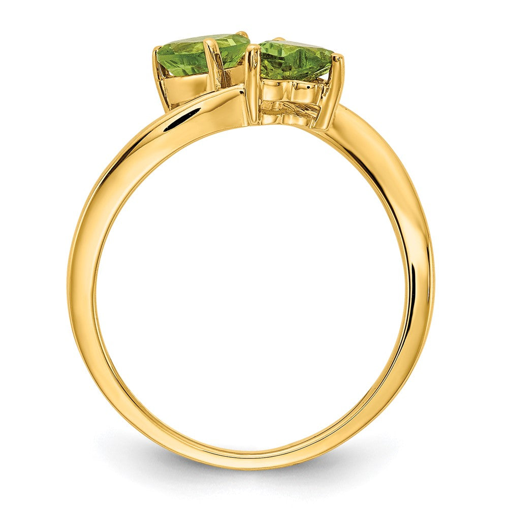 14K Gelbgold Ring mit herzförmigem Peridot, 5 mm