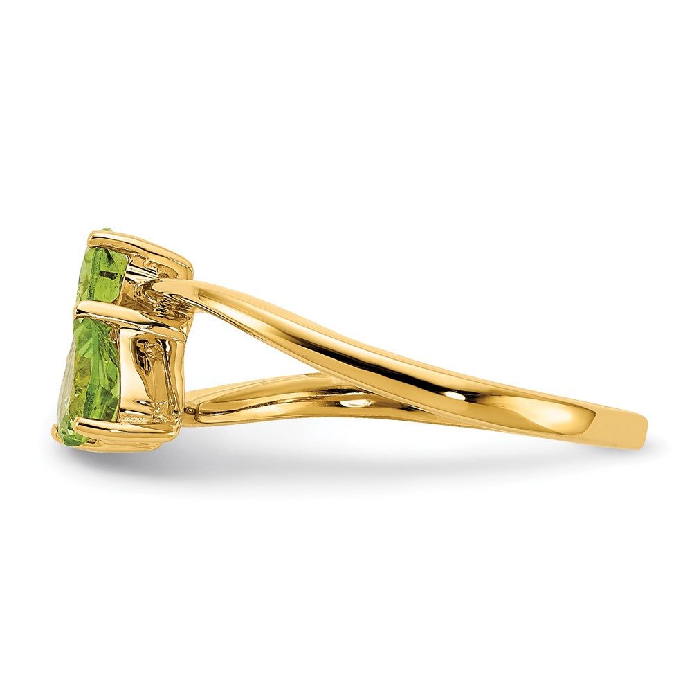 14K Gelbgold Ring mit herzförmigem Peridot, 5 mm