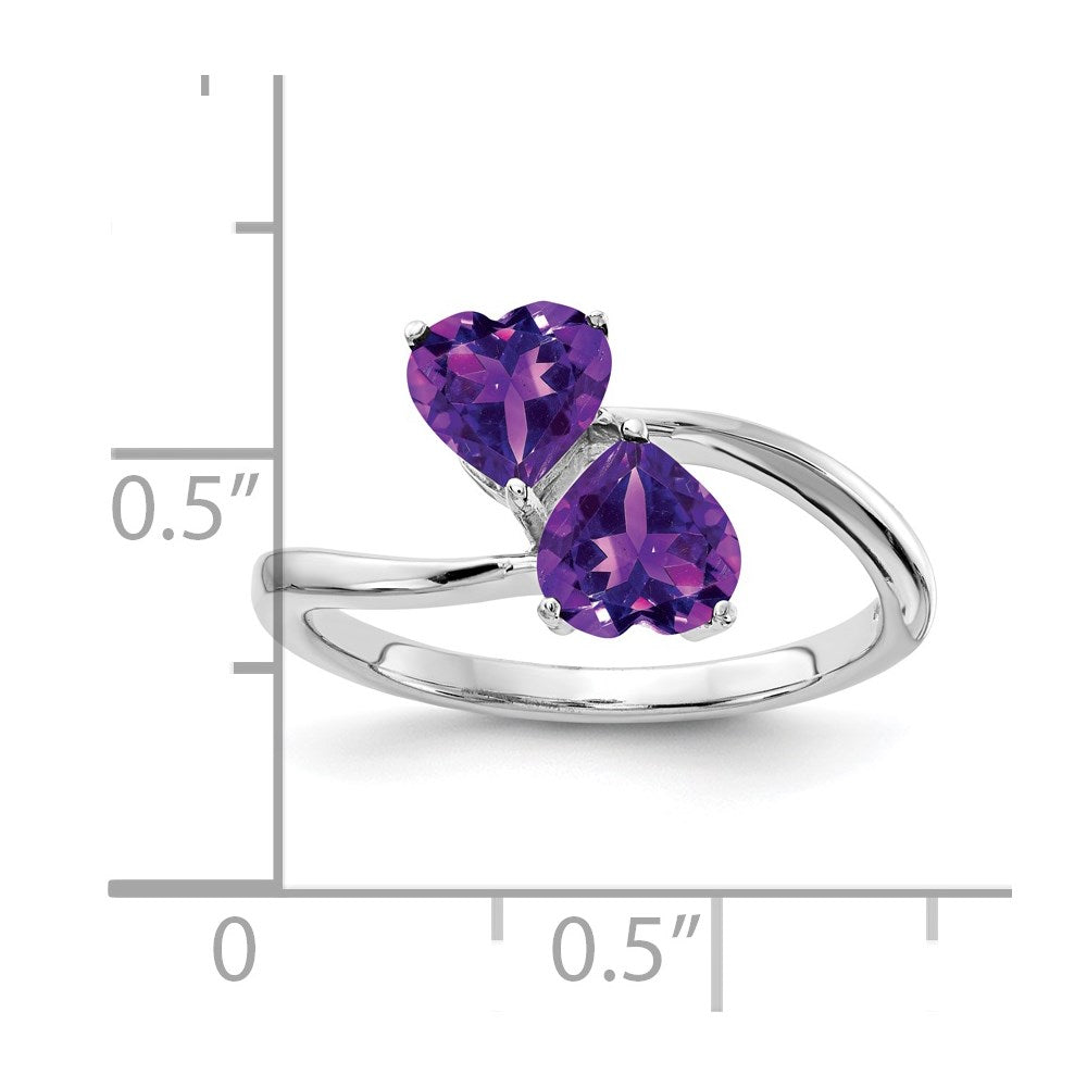 14K Weißgold Ring mit Herz-Amethyst, 5 mm