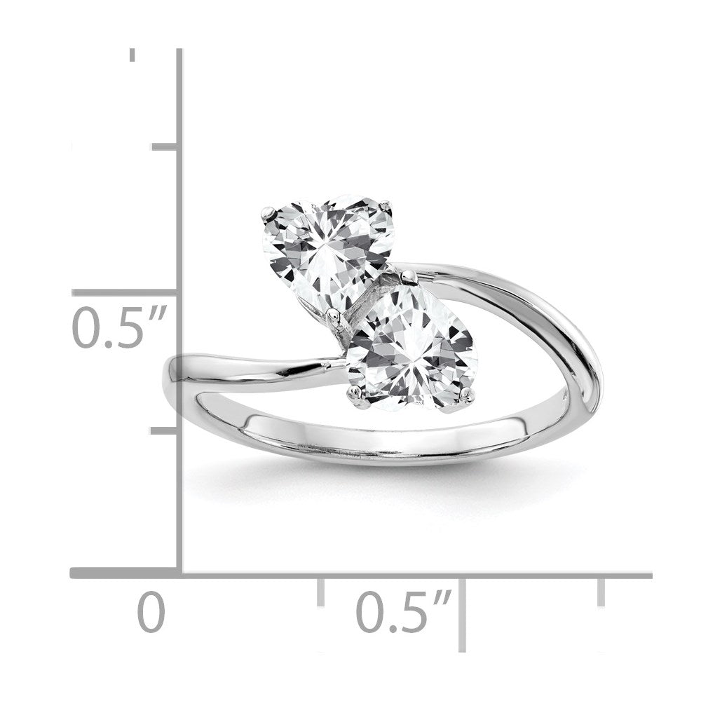 14K Weißgold Ring mit 5 mm Zirkonia in Herzform
