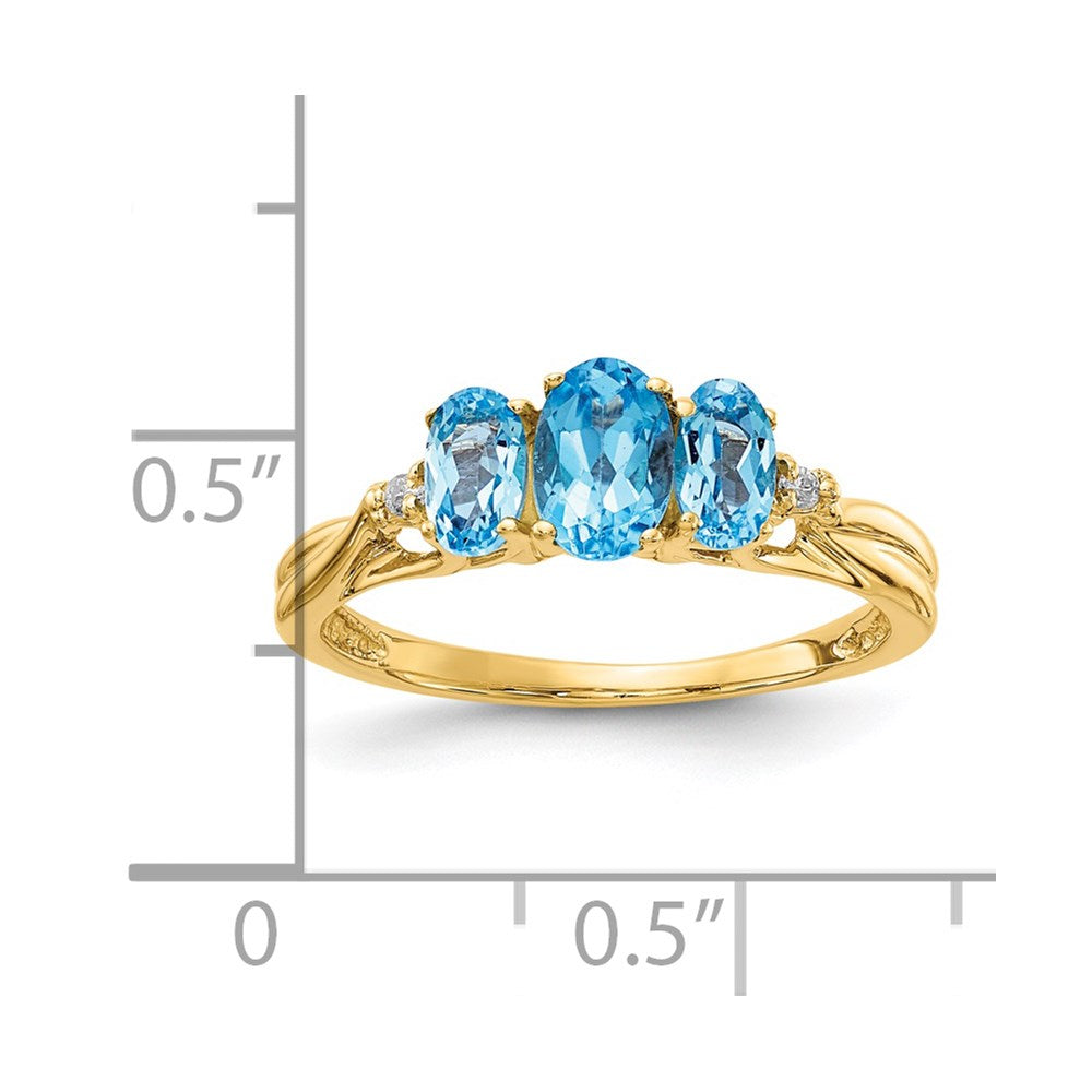 14K Gelbgold Edelstein & Echt Diamant Ring