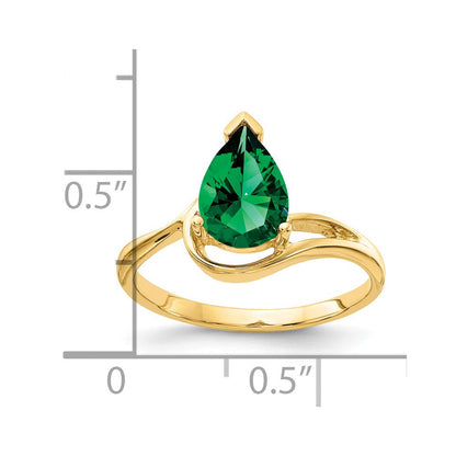 14K Gelbgold Ring mit 9x6mm birnenförmiger Mount-St.-Helens-Fassung