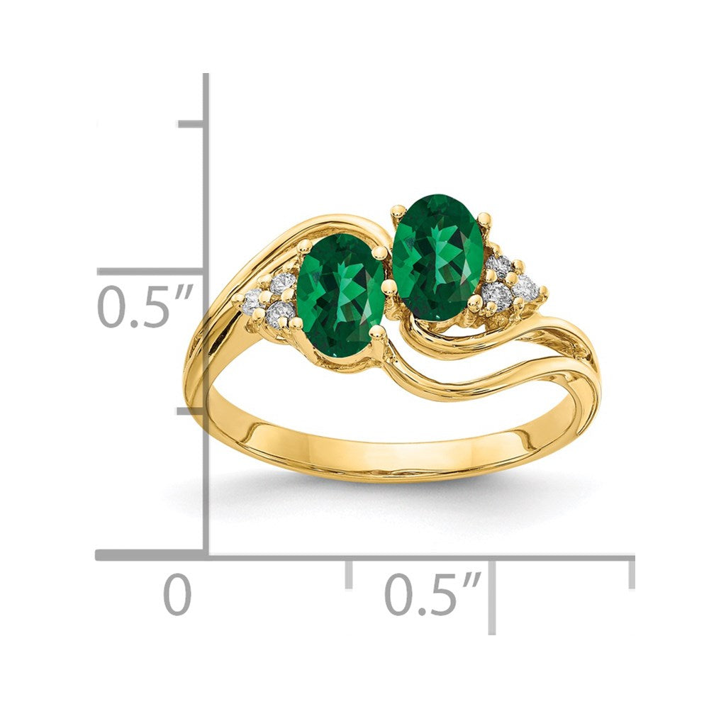 14K Gelbgold 6x4mm Oval Fassung St. Helens A Echt Diamant Ring