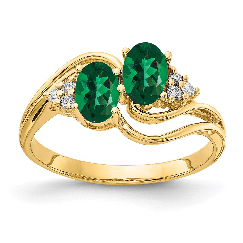 14K Gelbgold 6x4mm Oval Fassung St. Helens A Echt Diamant Ring