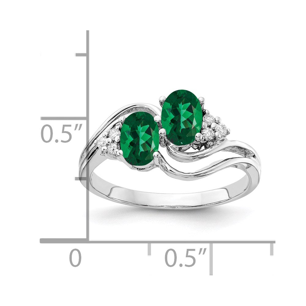14K Weißgold 6x4mm Oval Fassung St. Helens A Echt Diamant Ring