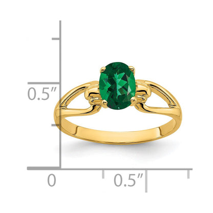 14K Gelbgold Ring mit ovalem Mount-St.-Helens-Stein, 7x5 mm