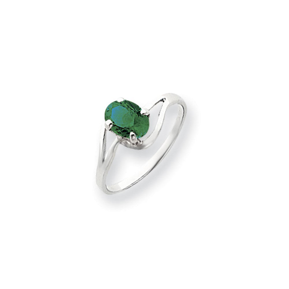 14K Weißgold Ring mit ovaler Fassung für St.-Helens-Stein, 7 x 5 mm