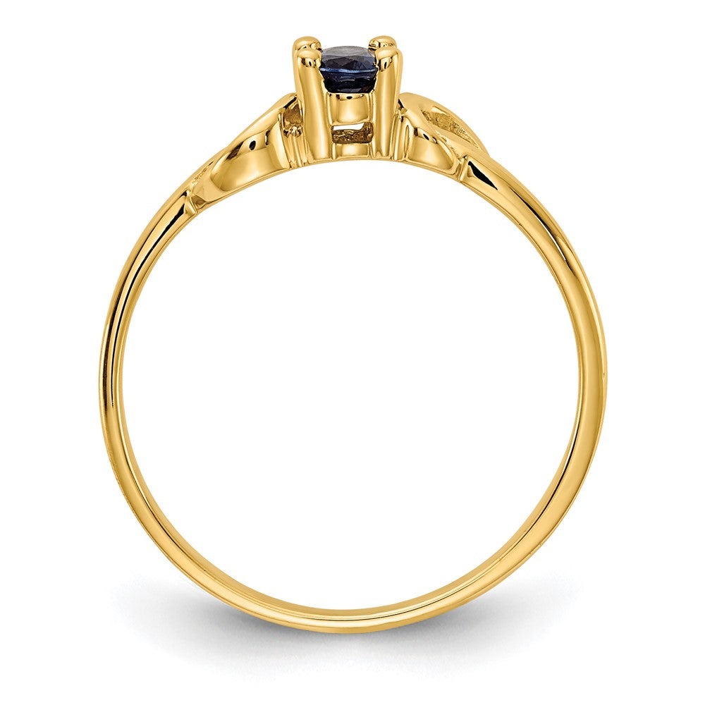 14K Gelbgold Ring mit ovalem Saphir, 5x3mm