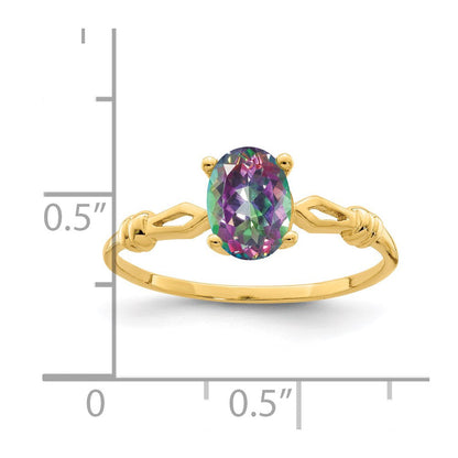14K Gelbgold Ring mit poliertem Mystic Fire Topas