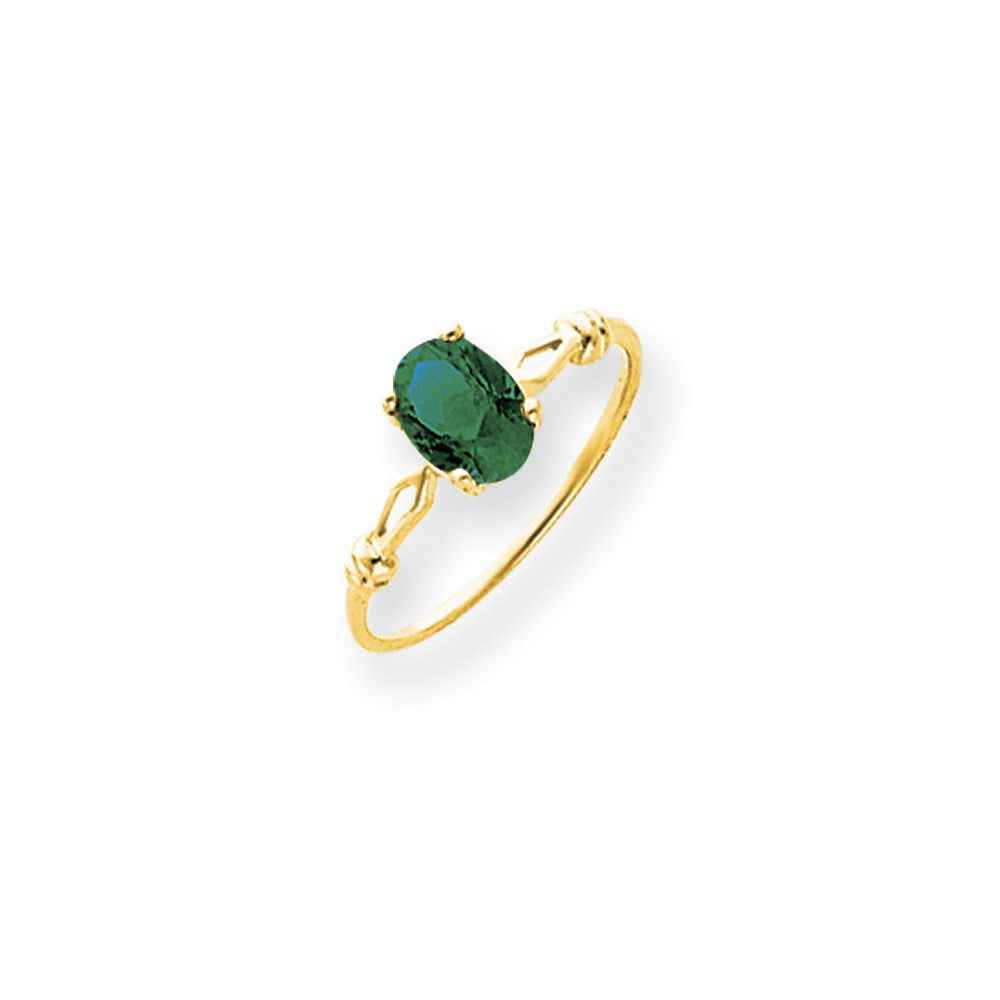 14K Gelbgold Ring mit ovaler Fassung für Mount-St.-Helens-Stein, 7x5mm