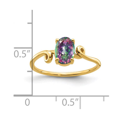 14K Gelbgold Ring poliert