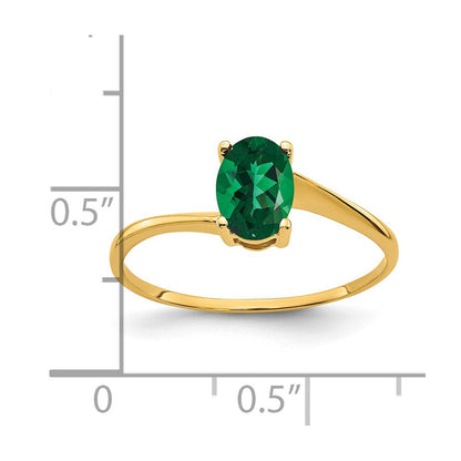 14K Gelbgold Ring mit ovaler Fassung für Mount-St.-Helens-Stein, 7x5 mm