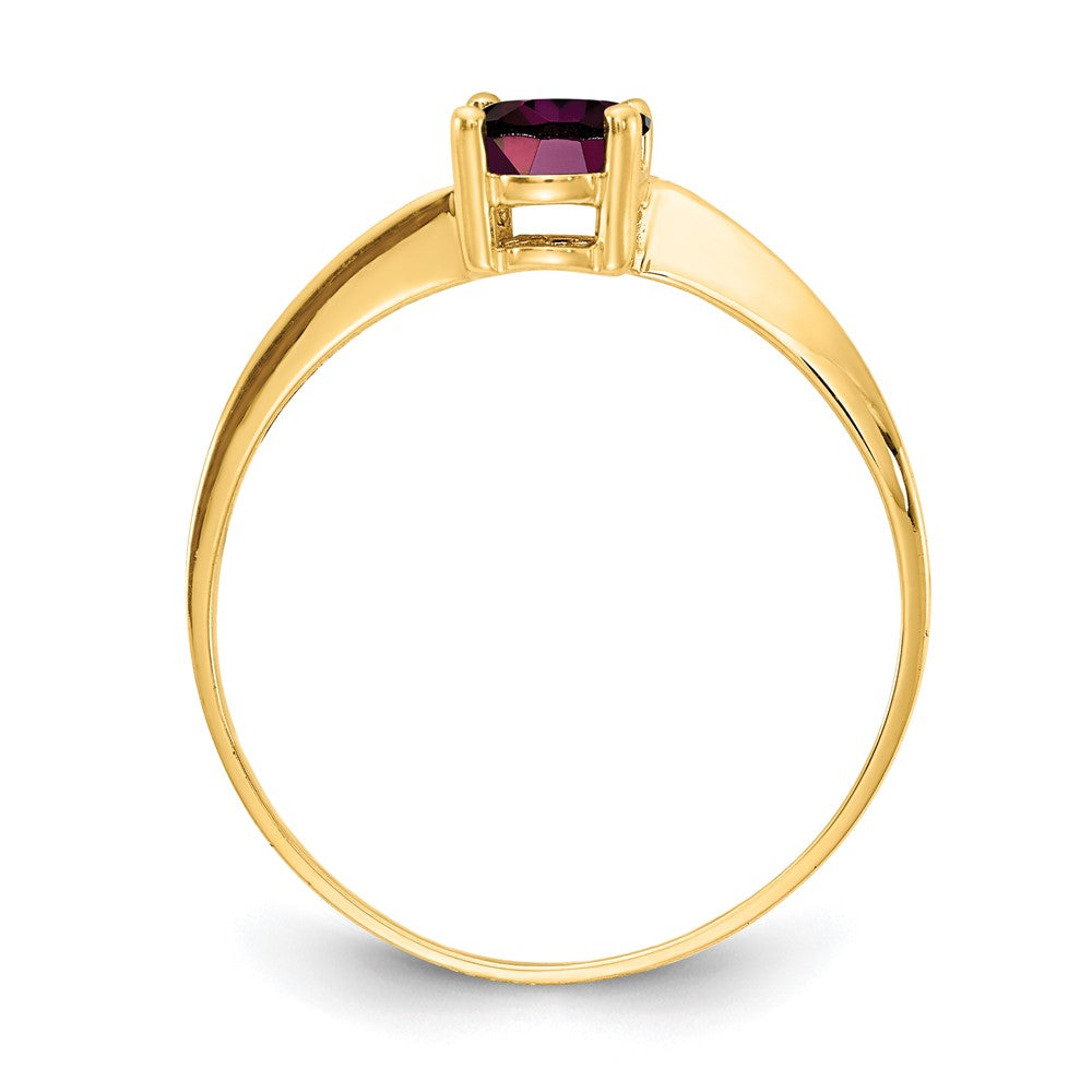 14K Gelbgold Ring mit ovalem Rhodolith-Granat 7x5 mm