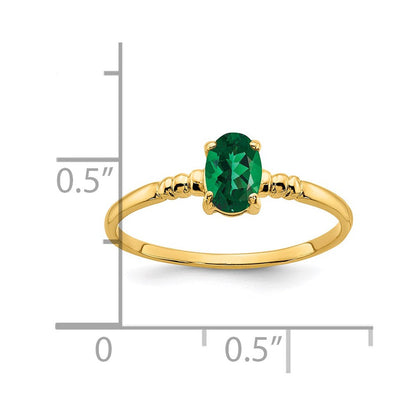 14K Gelbgold Ring mit ovaler Fassung für St.-Helens-Stein, 6x4mm