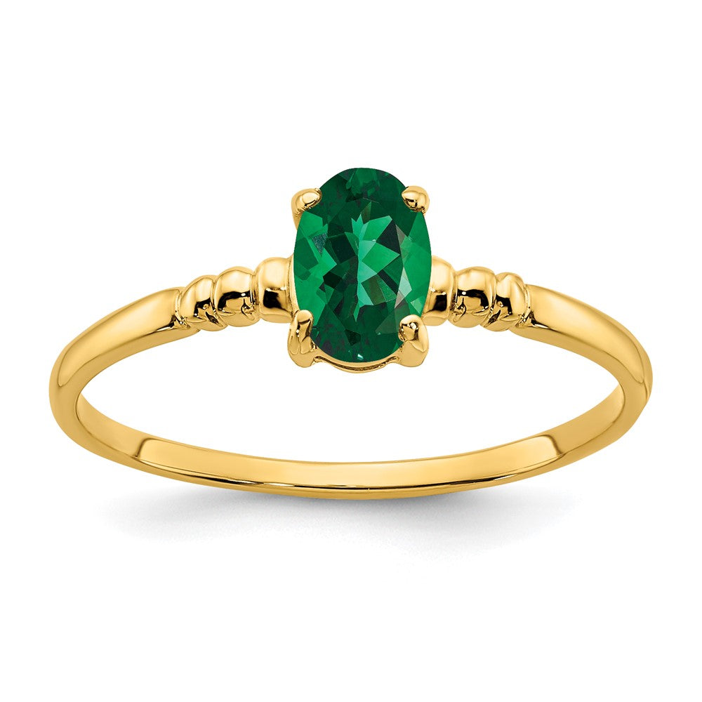 14K Gelbgold Ring mit ovaler Fassung für St.-Helens-Stein, 6x4mm