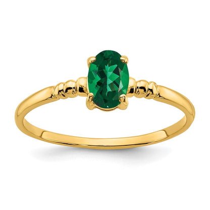 14K Gelbgold Ring mit ovaler Fassung für St.-Helens-Stein, 6x4mm
