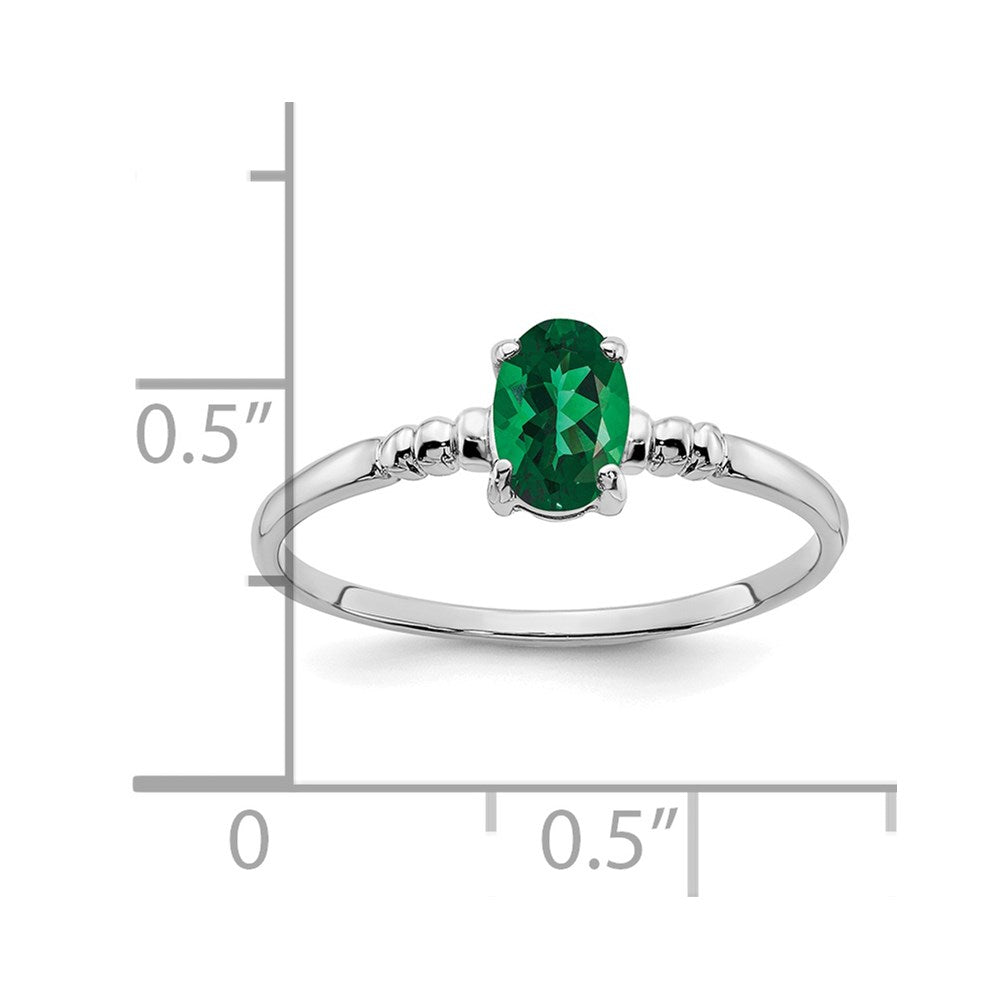 14K Weißgold Ring mit ovaler Fassung für 6x4mm Mount-St.-Helens-Stein