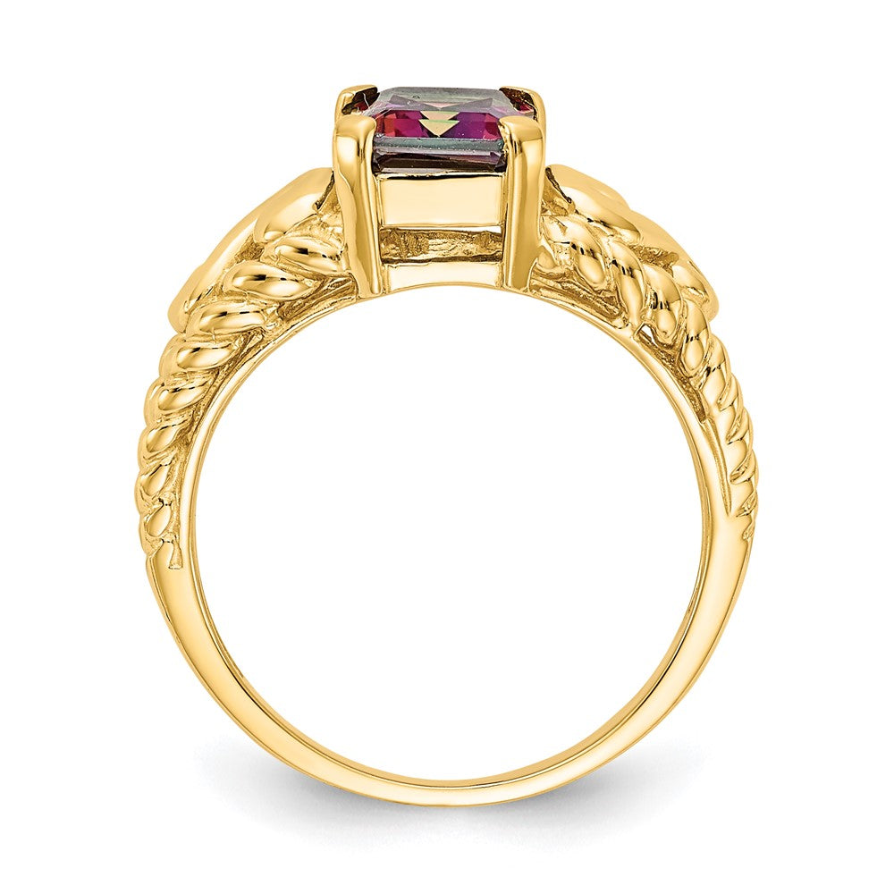 14K Gelbgold Ring mit Mystic-Topas