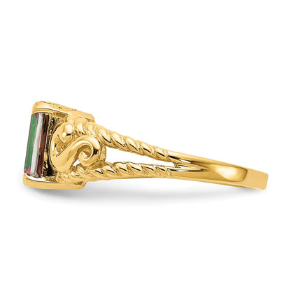 14K Gelbgold Ring mit Mystic-Topas
