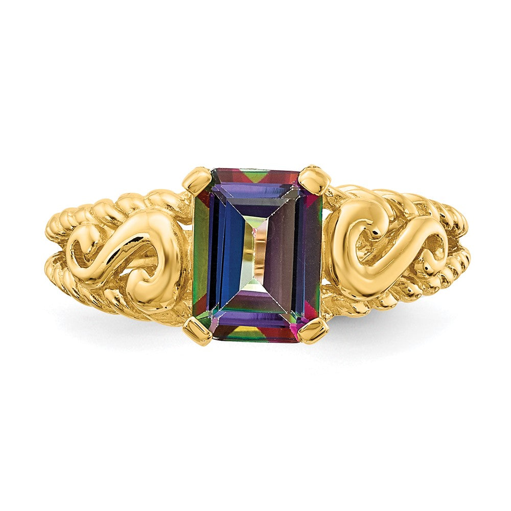 14K Gelbgold Ring mit Mystic-Topas