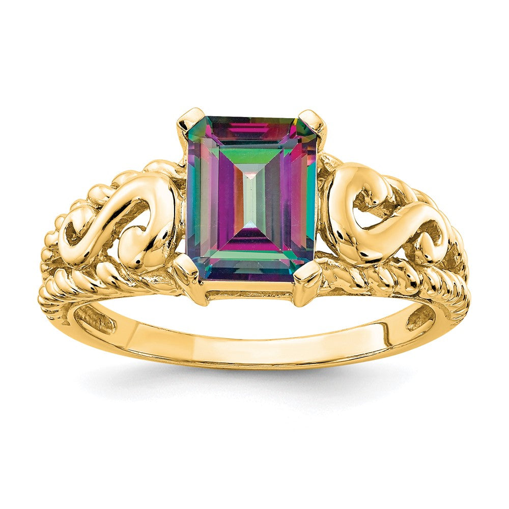 14K Gelbgold Ring mit Mystic-Topas