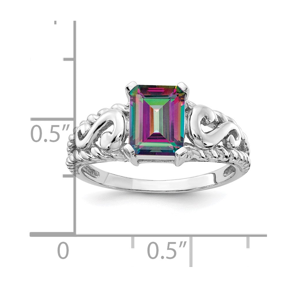 14K Weißgold Ring mit Mystic-Topas