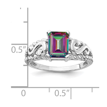 14K Weißgold Ring mit Mystic-Topas