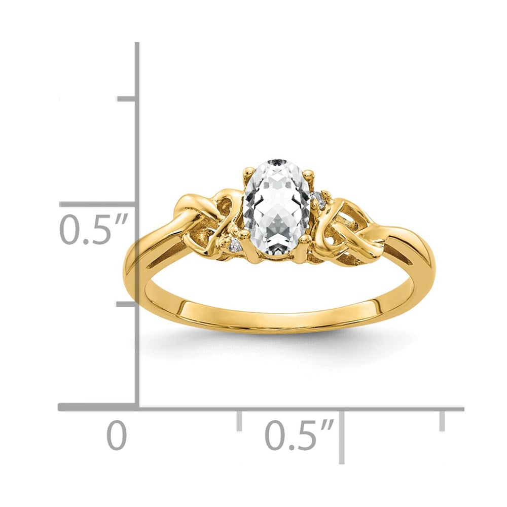 14K Gelbgold 6x4mm Oval Zirkonia A Echt Diamant Ring