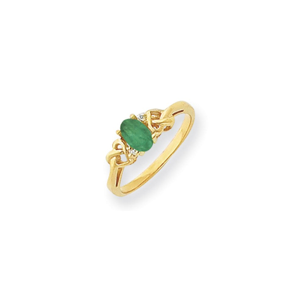 14K Gelbgold 6x4mm Oval Fassung St. Helens A Diamant Ring