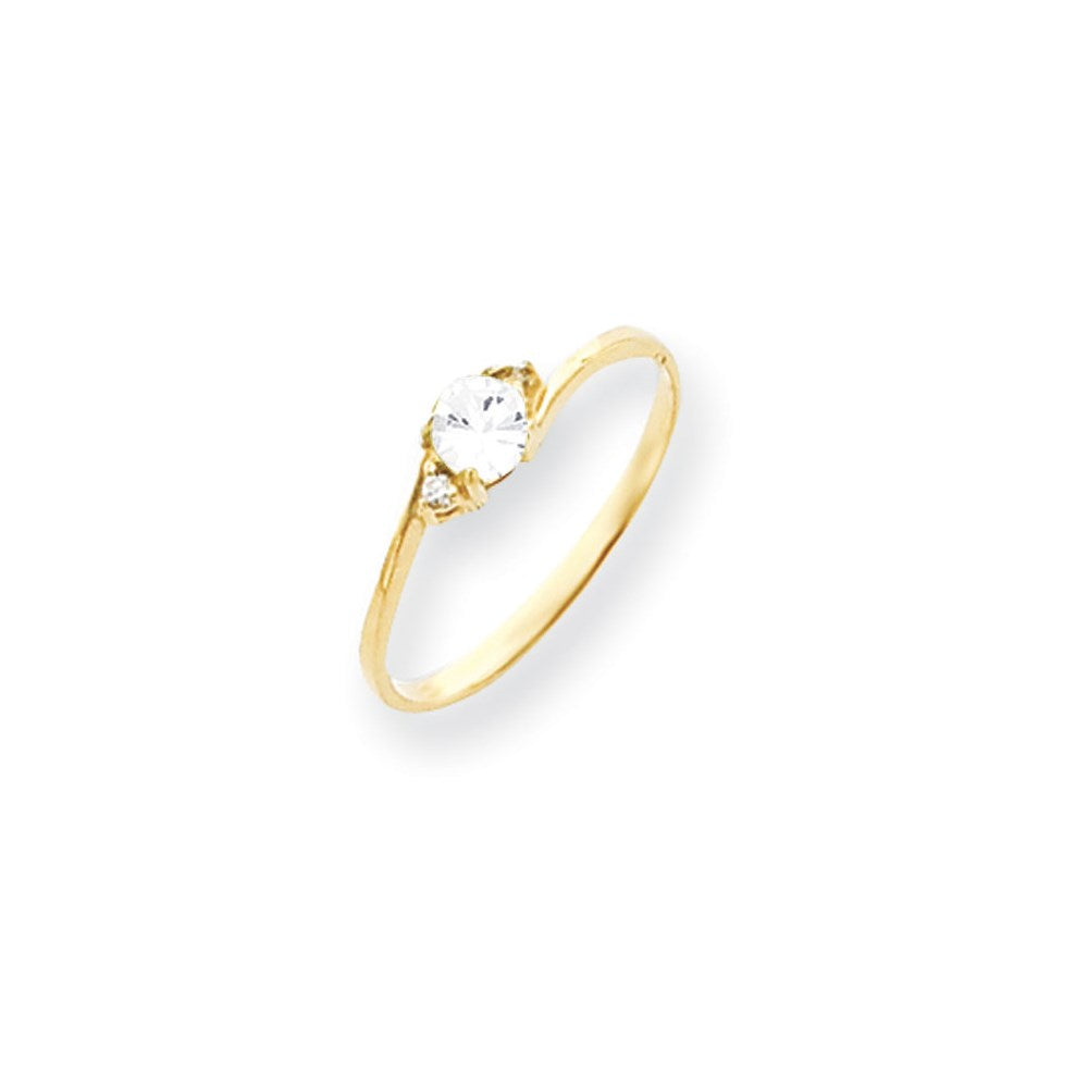 14K Gelbgold 4mm Zirkonia Aa Diamant Ring