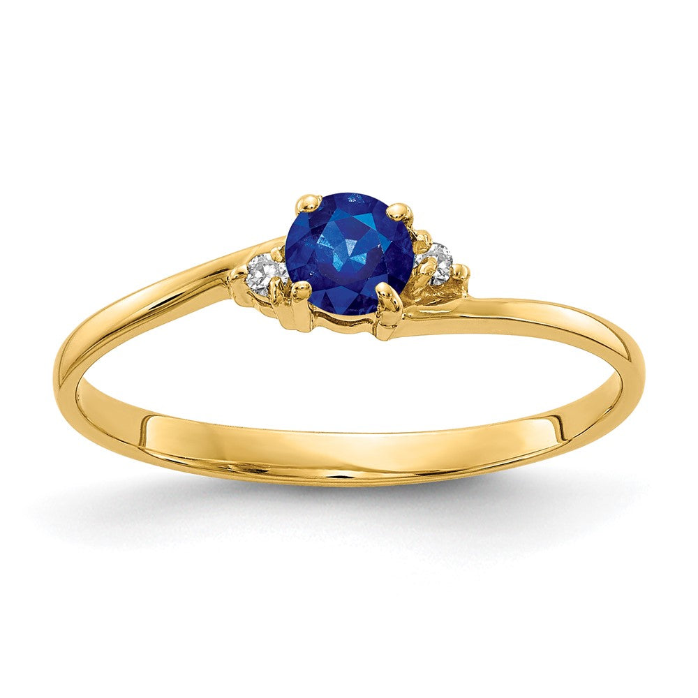 14K Gelbgold 4mm Saphir Vs Diamant Ring