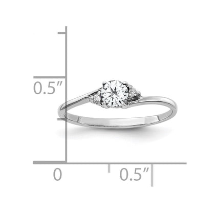 14K Weißgold 4mm Zirkonia Aa Diamant Ring
