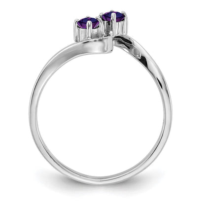 14K Weißgold 3-mm-Ring mit Amethyst