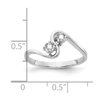 14K Weißgold Ring mit Zirkonia, 3 mm