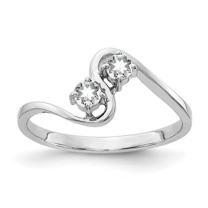 14K Weißgold Ring mit Zirkonia, 3 mm