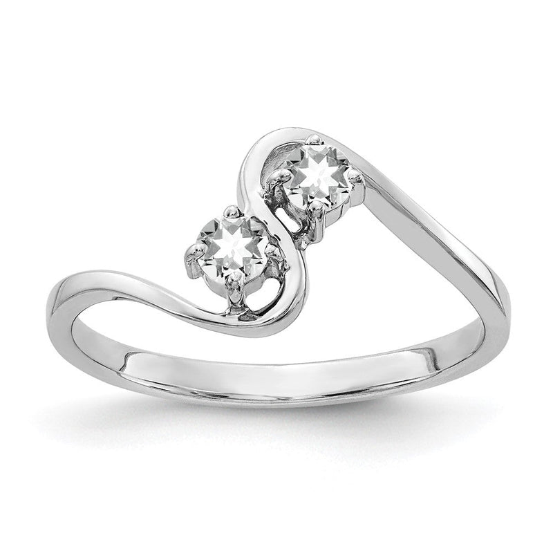 14K Weißgold Ring mit Zirkonia, 3 mm