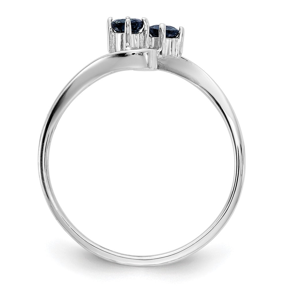 14K Weißgold Ring mit Saphir, 3 mm