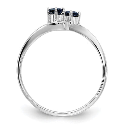 14K Weißgold Ring mit Saphir, 3 mm