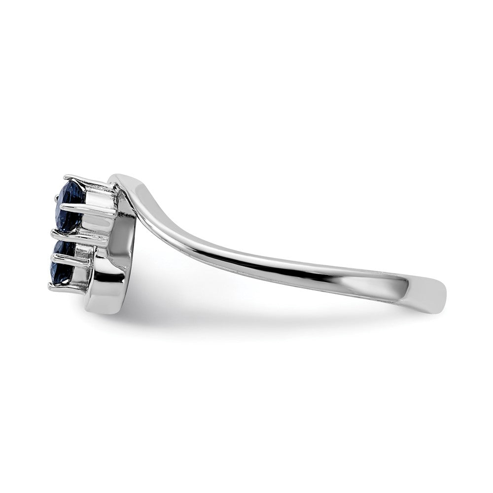 14K Weißgold Ring mit Saphir, 3 mm