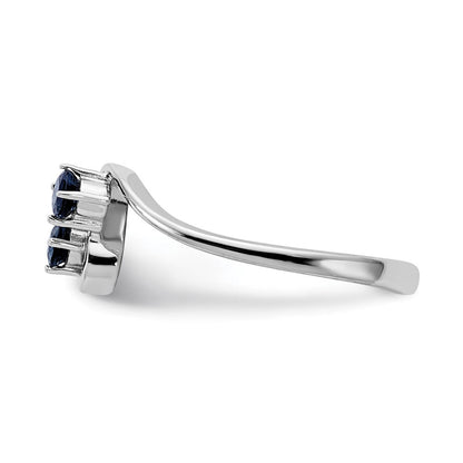 14K Weißgold Ring mit Saphir, 3 mm