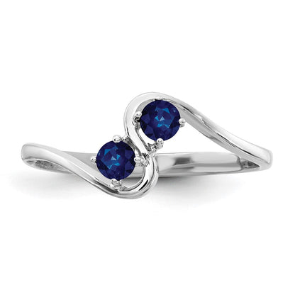 14K Weißgold Ring mit Saphir, 3 mm