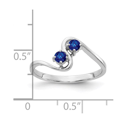 14K Weißgold Ring mit Saphir, 3 mm