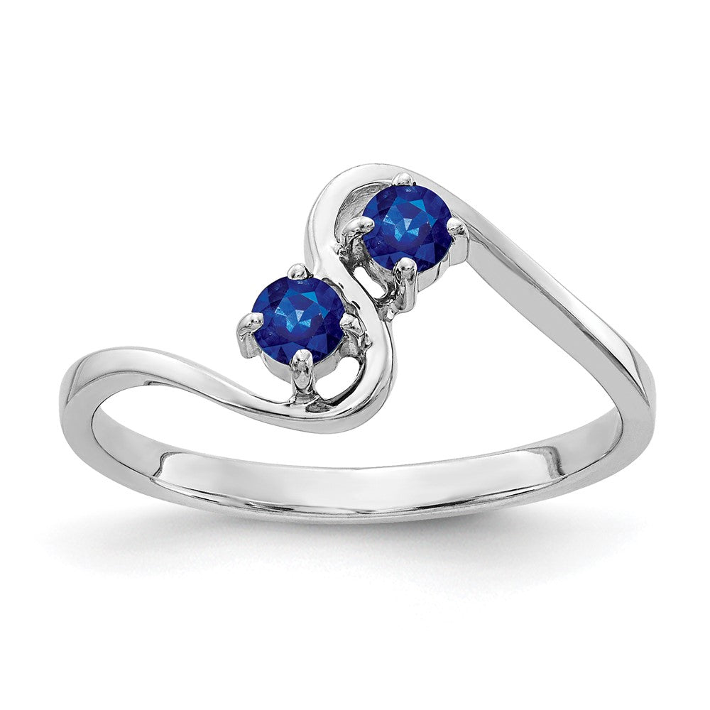 14K Weißgold Ring mit Saphir, 3 mm