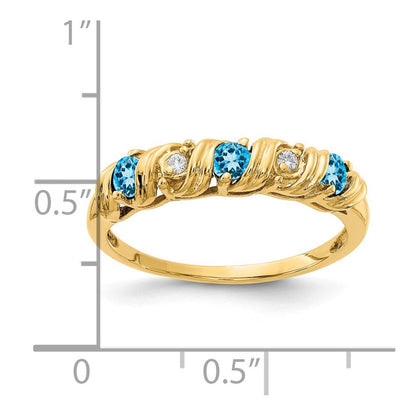 14K Gelbgold Aa Diamant Ring