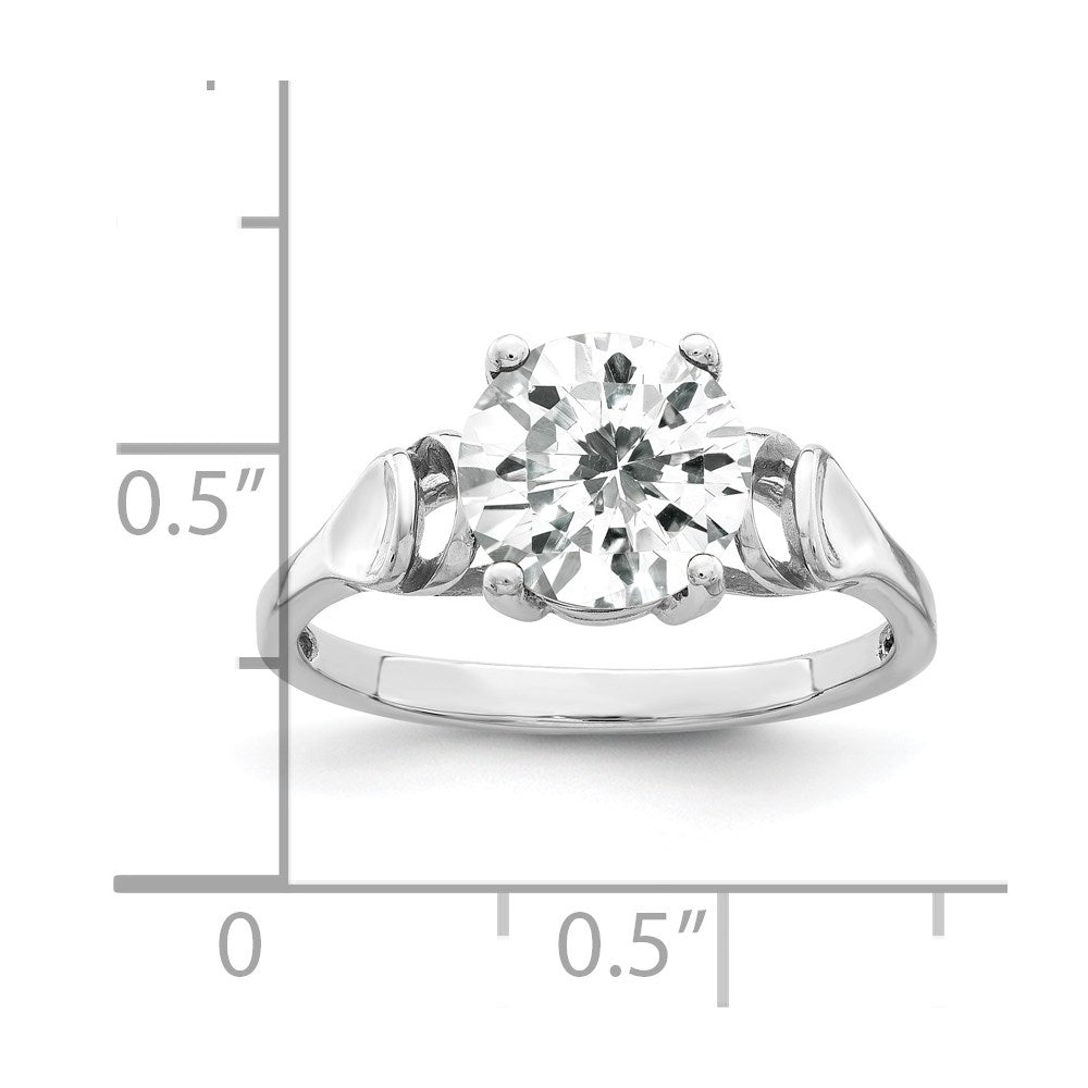 14K Weißgold Ring mit Zirkonia, 8 mm