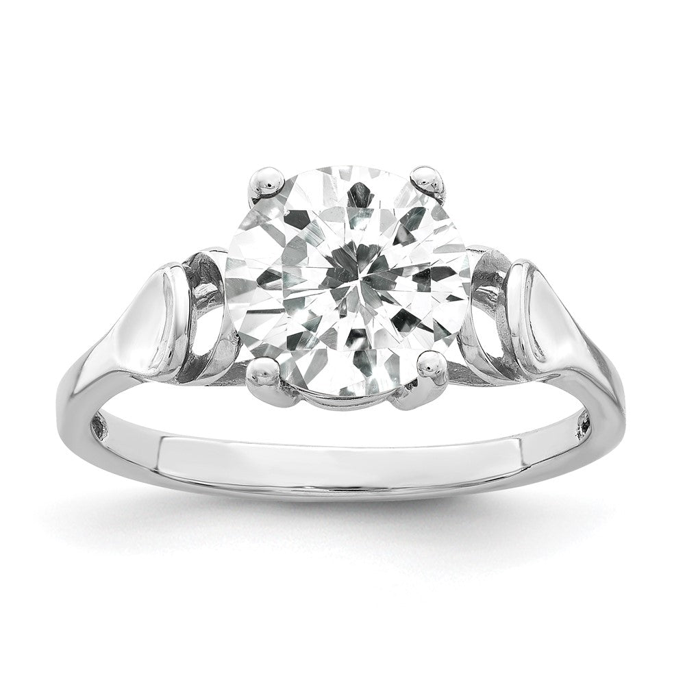 14K Weißgold Ring mit Zirkonia, 8 mm