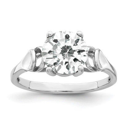 14K Weißgold Ring mit Zirkonia, 8 mm