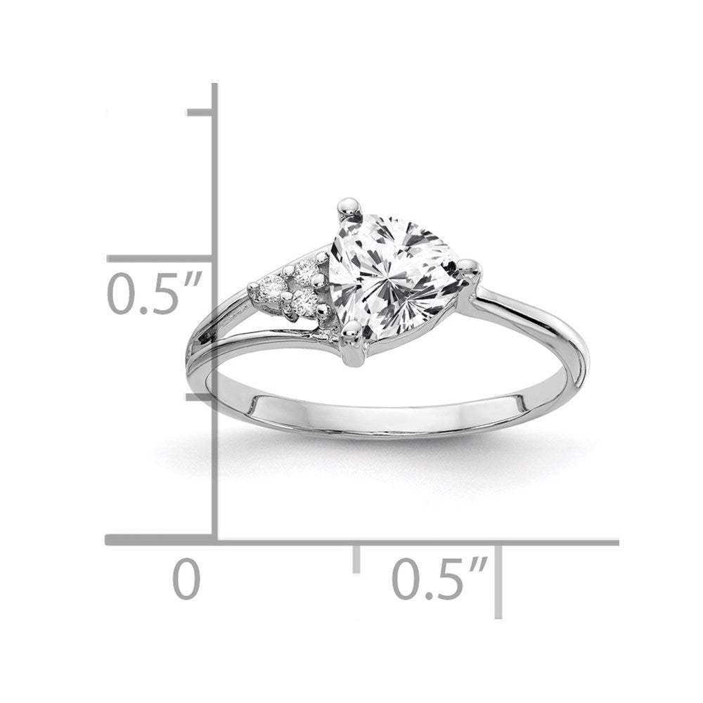 14K Weißgold 6mm Zirkonia Vs Diamant Ring